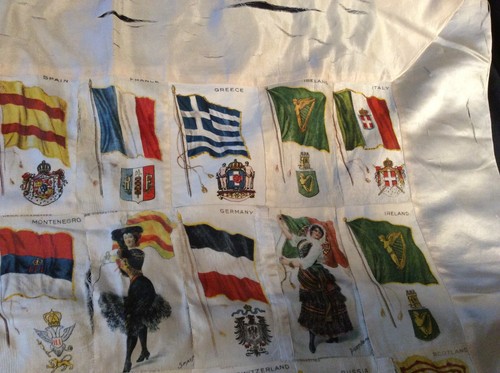 Almohada superior vintage de seda de cigarrillo 21 sedas 24x20 pulgadas Alemania Rusia Japón - Imagen 7 de 13