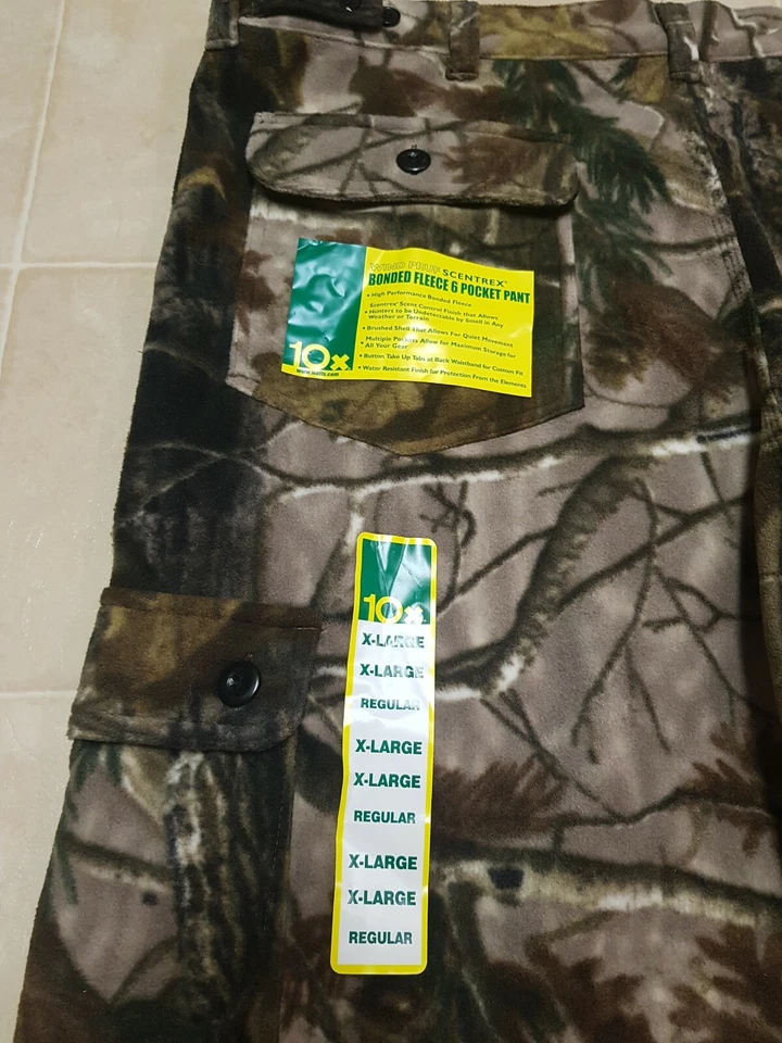 WALLS 10X BRAND XL REGULAR SIZE 42/44 REALTREE  XTRA FLEECE BONDED HUNTING PANTS - Image 3 of 4