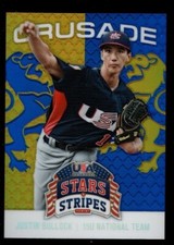 JUSTIN BULLOCK CRUSADE BLUE GOLD REFRACTOR RC 2015 USA BASEBALL STARS & STRIPES