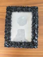 Laura Ashley Black Floral Frame Raised Petals 4x6 With Easel On Back