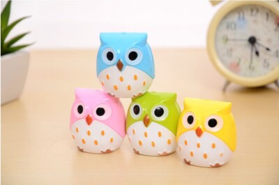 3 pc Random Color Cute Lovely Owl Plastic Pencil Sharpener Creative  For School 