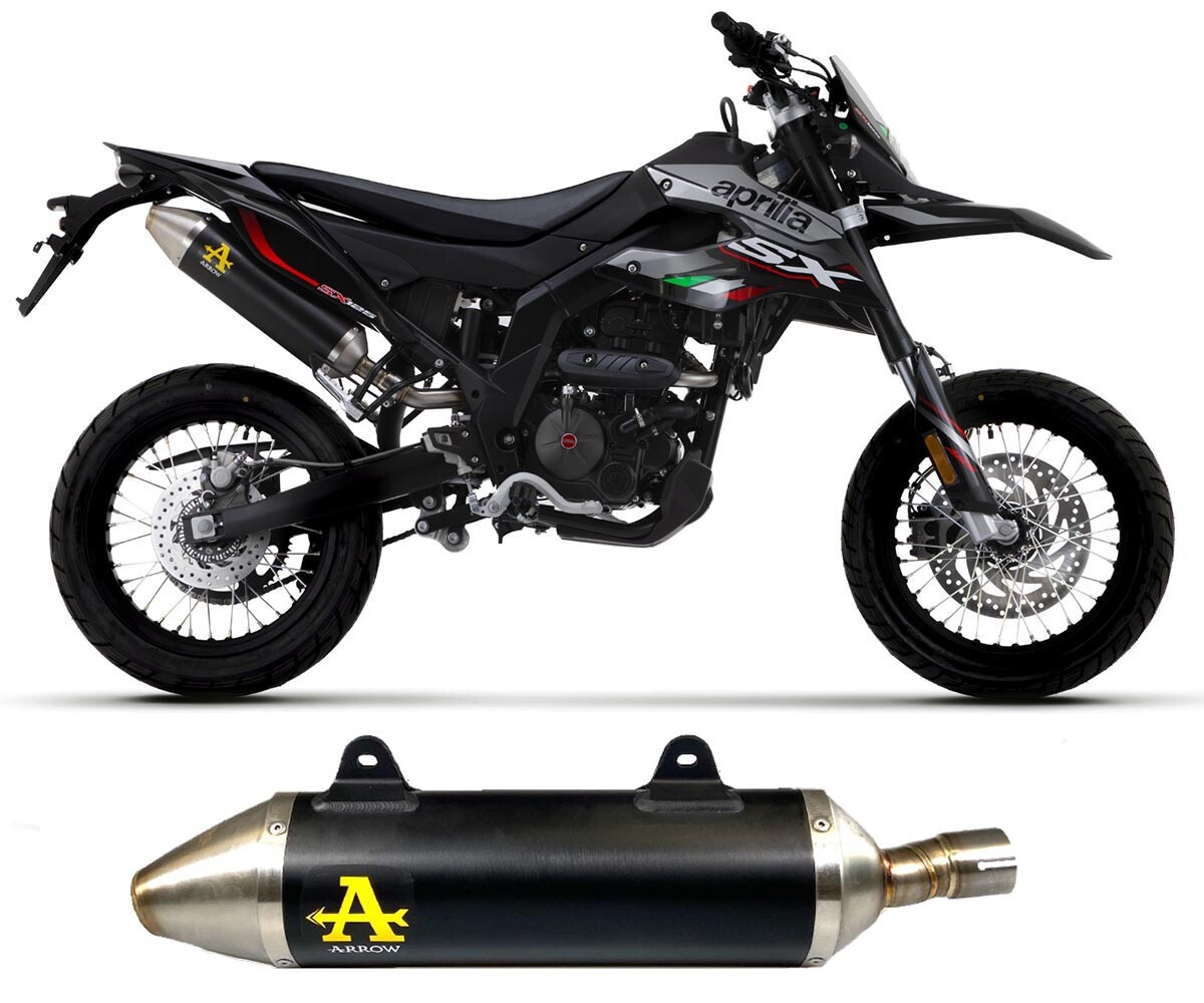 Exhaust Arrow Th Steel Endcap Alu Black APRILIA RX-SX 125 2021 > 2023