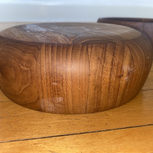Set Of 8 Teak IHQ Dansk Salad Bowls 7.5” Vintage Danish - Picture 7 of 12