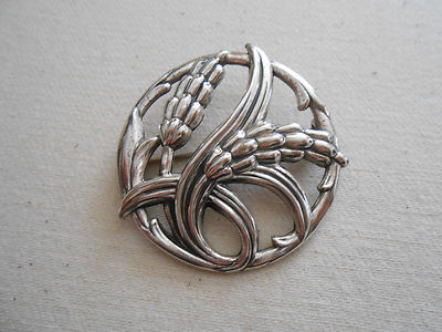 Lovely Vintage Sterling Silver Danecraft Wheat Brooch 291910