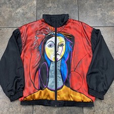 Women’s Vtg 90’s Julia Michael Full Zip Picasso Style Bomber Jacket Size Medium