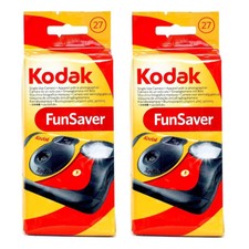Kodak 35mm One-Time-Use ISO-800 Disposable Camera w/ Flash 27 Exp, 2 Pack 