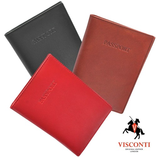 Portapasaporte Cuero Cubierta Tarjetas Identificación Viaje Calidad VISCONTI Nuevo en Caja 2201 - Imagen 3 de 10