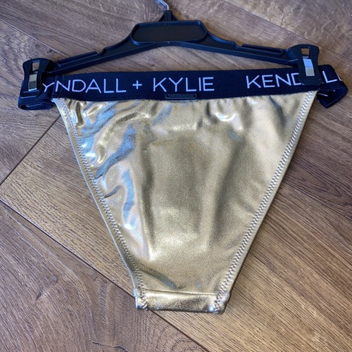 Kendall + Kylie Peekaboo Belt Bottom Bikini Large Gold - Picture 3 of 3