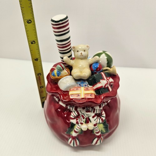 Longaberger Pottery Babbo Natale's Christmas Gift Bag Dip Bowl con diffusore vintage - Foto 10 di 10