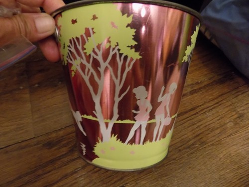 Vtg RARE Pink Ohio Art Metallic Sand Pail Children Playing Swimming Sand Toy HTF - Picture 2 of 8