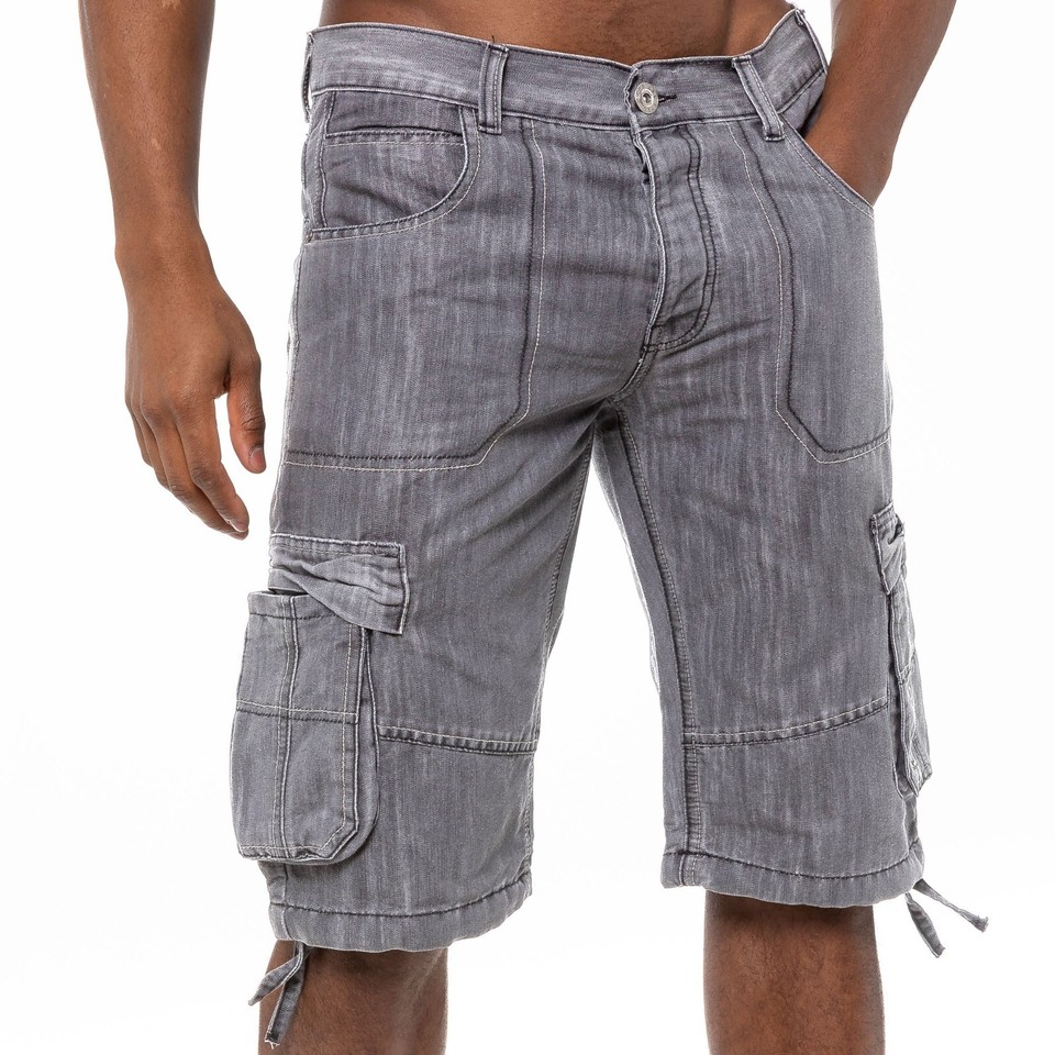 Enzo Cargo Combat Denim-shorts voor heren
