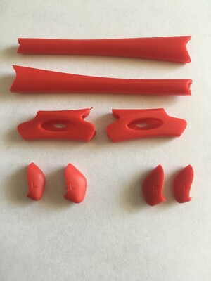 PolarLens Rotes Gummi Kit Nasenpolster Ohrsocken Für Oakley Flak Jacket & XLJ