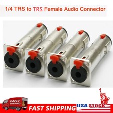 4x Silver 1/4 TRS to TRS Female Locking Jacks Plug for D Pedalboards US