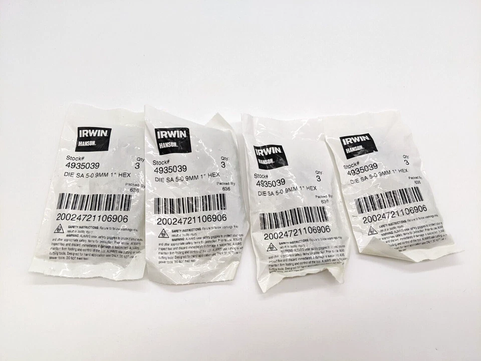 12 Pcs Irwin Hanson 4935039 Die Self Aligning Threading SA 5-0 9mm 1" Hex Tool - Image 3 of 4
