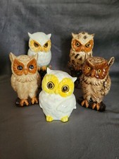Lot of 5 Porcelain/Ceramic Owls Unbranded Very Beautifully Made