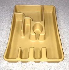 Vintage Gold Plastic Rubbermaid Flatware Utensil Drawer Organizer 2921