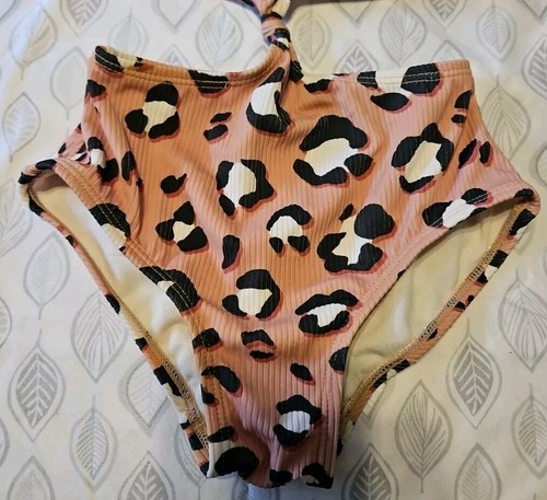 Art Class Girls Leopard Print Ribbed One Piece Swimsuit New W/Defect Sz XS 4/5 - Picture 3 of 6