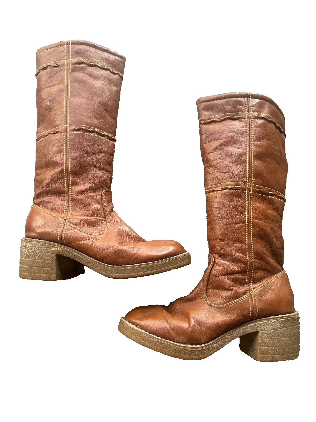 Calzado Vintage Frye Marrón 1970s para Mujer