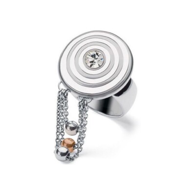 Swatch Bijoux Bel Circolo Steel Ring JRW019 Silver Color Original