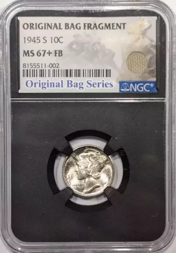 1945 S Mercury Dime NGC MS-67+ PLUS FB Original Bag Series Label