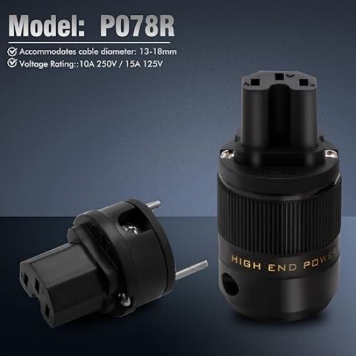 Pair Brass US AC 3PIN Power Plug for Audio Grade Power Cable DIY HiFi Devices - Picture 13 of 28