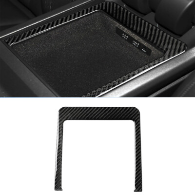 For Audi Q7 SQ7 2016-19 Carbon Fiber Center Armrest Storage Box Panel Cover Trim
