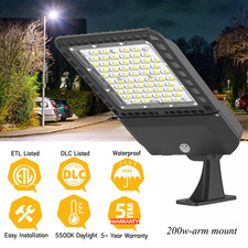200W LED Parking Lot Dusk to Dawn Outdoor LED Street Light Shoebox Pole Light US