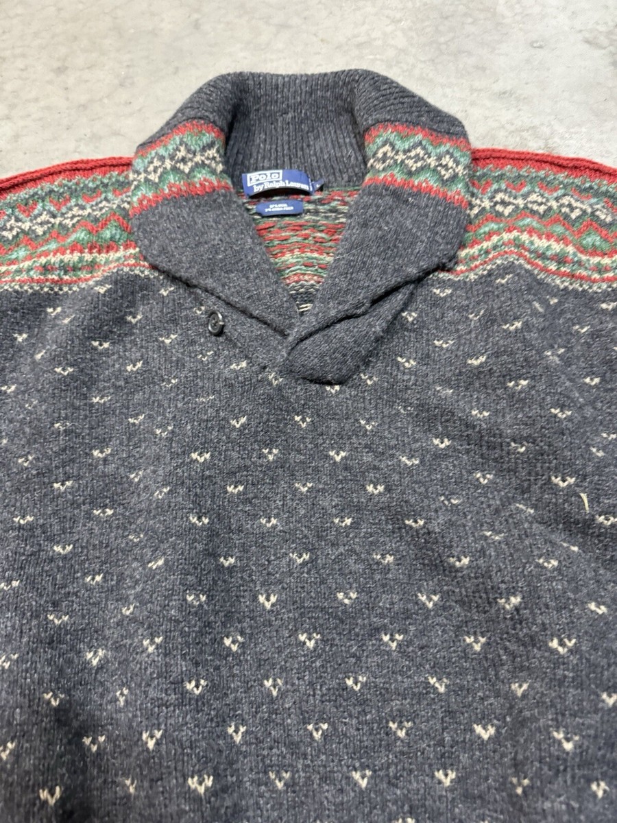 Vintage 90s Heavy Polo Ralph Lauren Aztec Indian Colorful