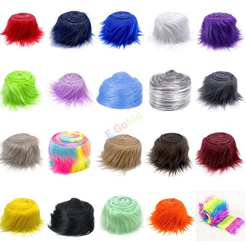 Tessuto pelliccia peluche lungo nastro pelliccia sintetica nastro bordo tessuto rotolo pelliccia peluche righe - Foto 9 di 39