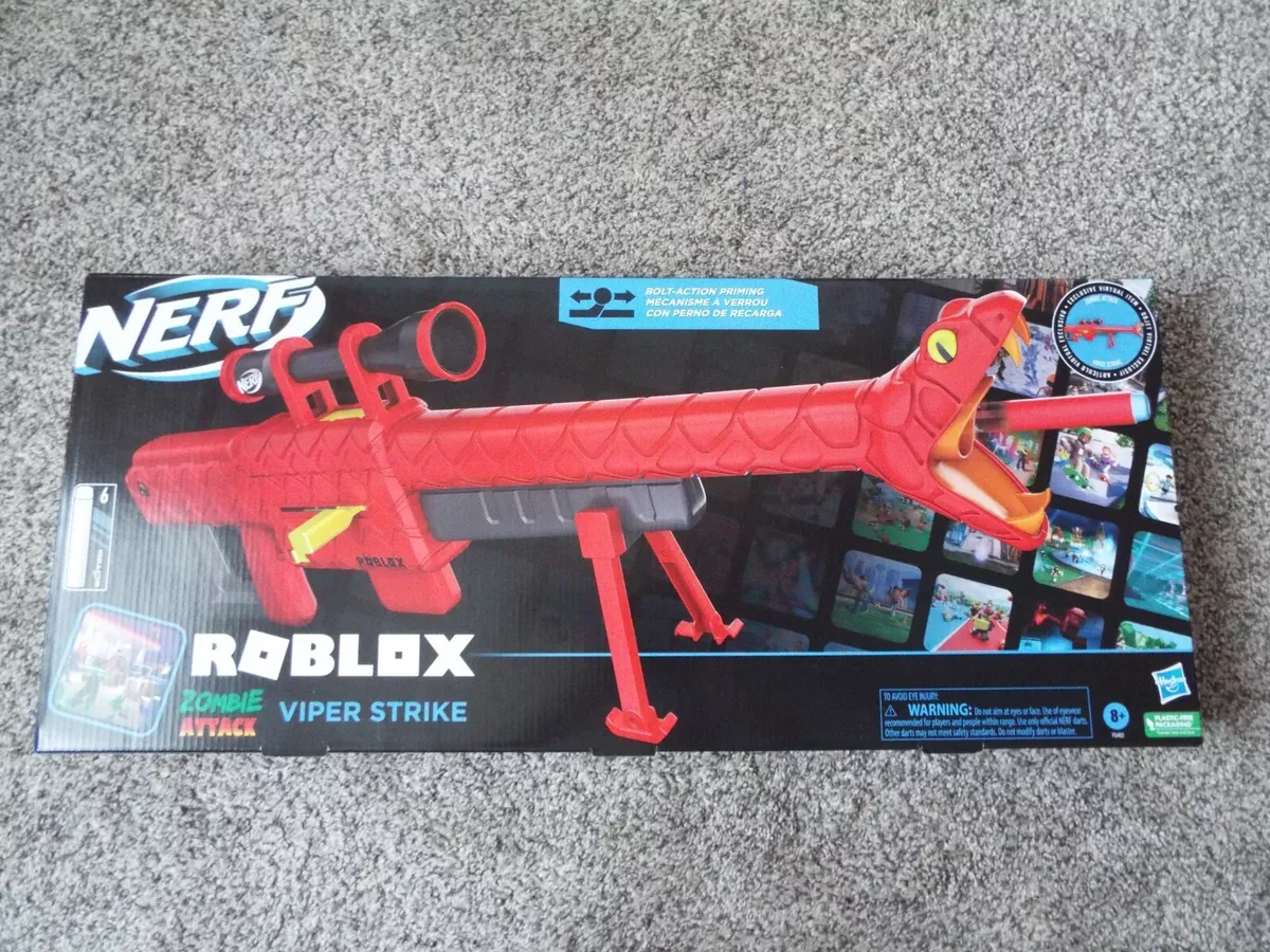 Nerf Roblox Zombie Attack Viper Strike Sniper Blaster with 6 Nerf