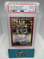 2024 Topps Chrome Composite Antonio Freeman RED Geometric Auto /5 Packers PSA 10