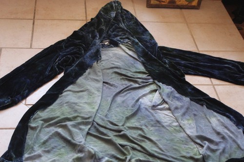 CITRON Blue/Green Sleeveless Velvet Dress w/Full-Length Blazer/ Jacket - Picture 6 of 7