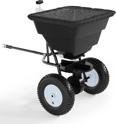 #ad #ad 85lb Tow Behind Broadcast Spreader Adjustable Lawn Fertilizer Seeder w Hitch $97.25
