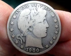 Nice ~ 1900-S BARBER Silver HALF DOLLAR ~ VG