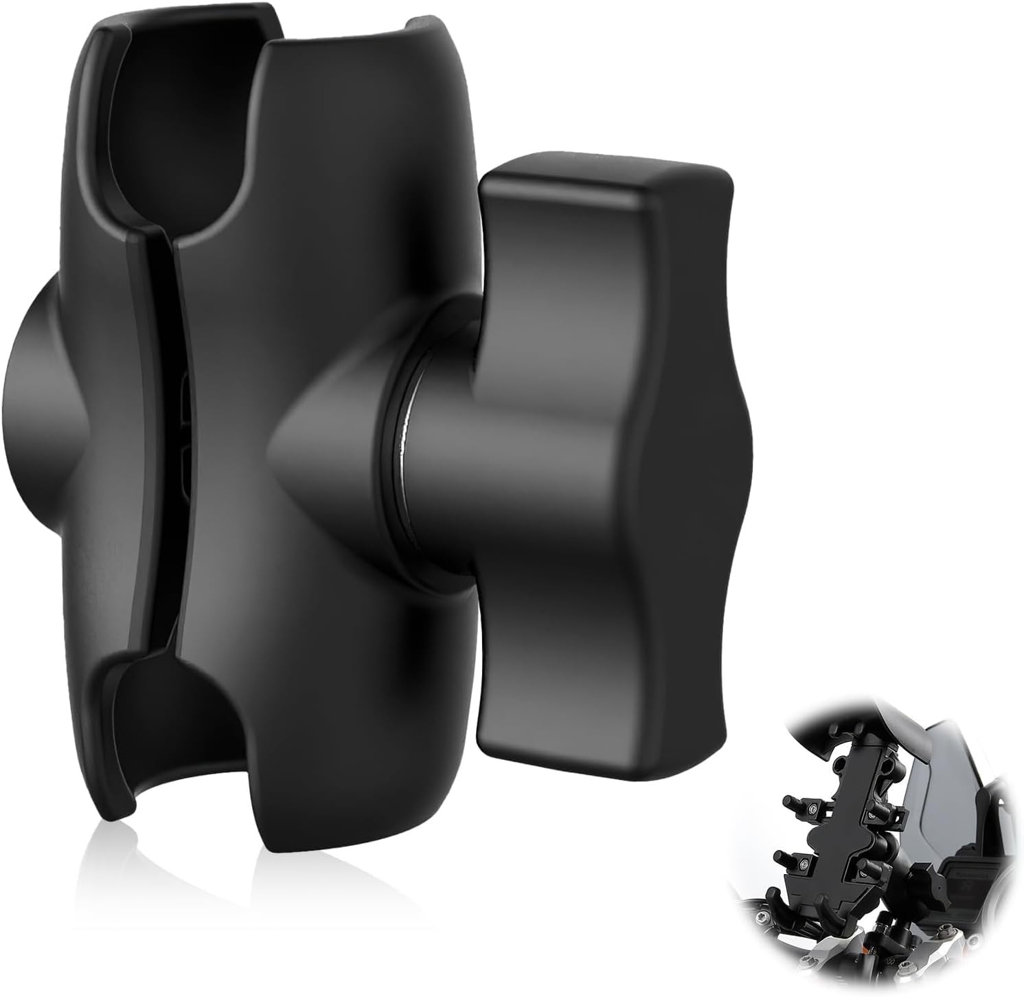Bras à double douille 60 mm pour fixer solidement un GPS sur support de moto et quad
