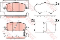 Bremsbelagsatz Scheibenbremse TRW GDB2244 FüR Honda CR 5 AWD RW2 Vtec RW6