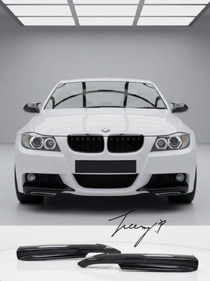 BMW 3 Series E90 E91 PRE-LCI (2004-2008) Gloss Black Front Corner Splitters M Sp