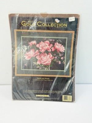 Dimensions Gold Collection Tickled Pink Cross Stitch Kit Flowers