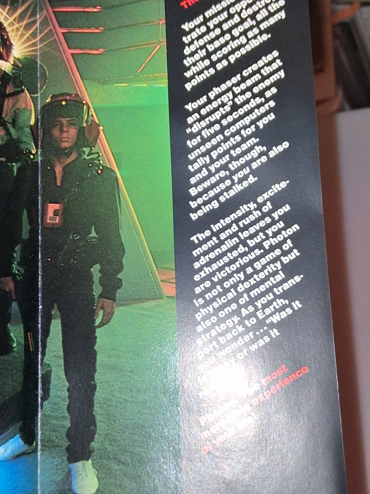 PHOTON LASER TAG EXPERIENCE FOUNTAIN VALLEY, CA Original 1986 Brochure