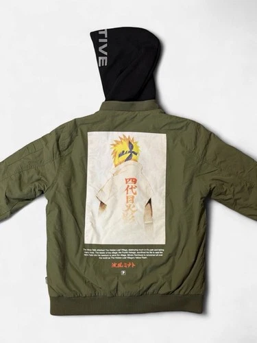 Primitive x Naruto Shippuden Minato Namikaze Hooded Bomber Jacket Size M - product listing photo