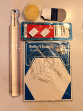 Lot de 5 fournitures de quilting règle loupe cire filetage gabarit dé à coudre