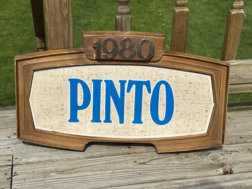 VTG 1980 FORD MERCURY Dealership Showroom Plastic Wall Frame w/PINTO Car Sign