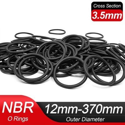 3.5mm Cross Section O-Ring Nitrile Rubber Oil Resistant Seals NBR 70 12-370mm OD