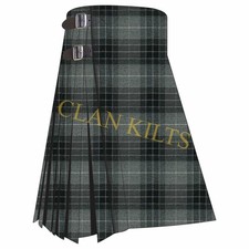Scottish Traditional Fraser Grey Handmade 8-yard Tartan Kilt For Men Custom Size