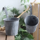  2 stücke Eisen Metall Handwerk Dekorative Hängen Topf Eisen Vintage Zinn Eimer