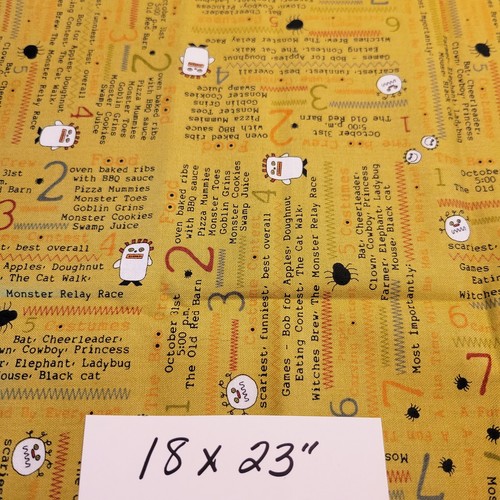 Cotton Fabric Lot 5 Pcs Halloween Dance Witch Potion Star 18x23–16x27" Scraps - Picture 12 of 15