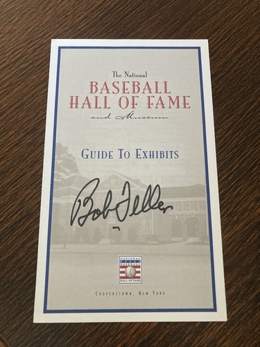 BOB FELLER FRAMED Signed Baseball Hall of Fame Guide To Exhibits RARE - Picture 6 of 7
