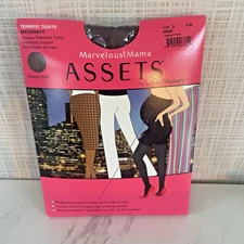 Maternity Tights Marvelous Mama Assets Black Opaque Stripe Spanx Size 2 USA BxAA
