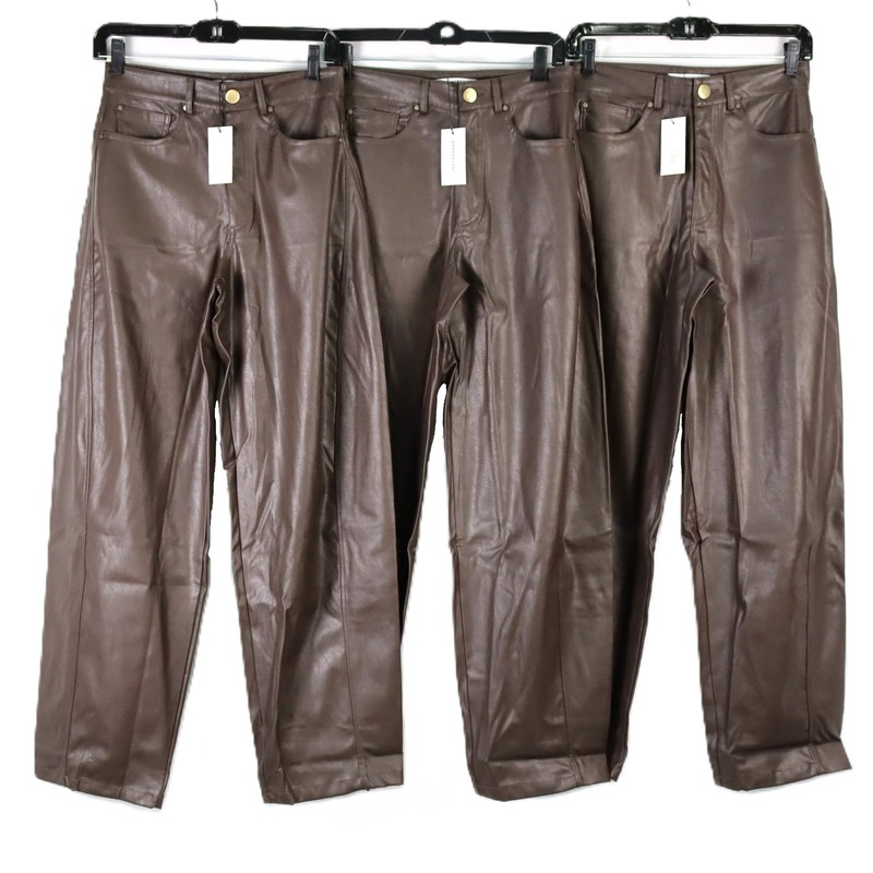 Nonchalant Label Lennon Barrel Leg Pants In Brown Women's Size XS Lot of 3