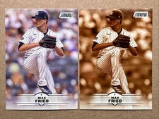 Max Fried 2025 Topps Stadium Club Base & Sepia Parallel Baseball Cards. Yankees